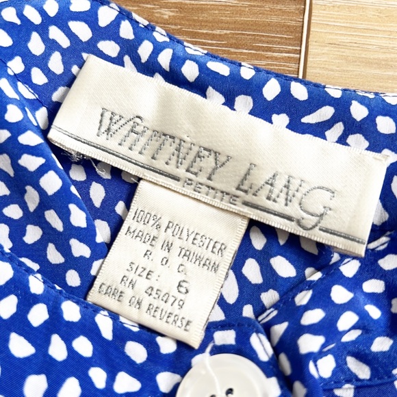 Vintage Polka Dots Button Down Pleated Blouse - Picture 5 of 15